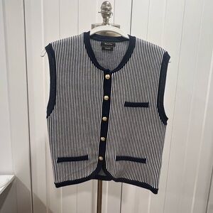 Massimo Dutti Women’s Striped Knit Vest Size